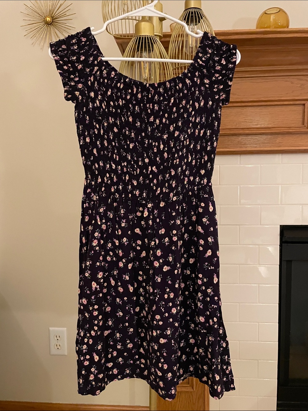 Mossimo Supply Co. navy dress with pink and cream floral print